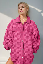 Load image into Gallery viewer, Layla Button Up Fuzzy Checkered Shacket
