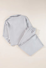 Load image into Gallery viewer, Textured Long Sleeve Top and Drawstring Pants Set