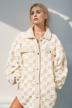 Load image into Gallery viewer, Layla Button Up Fuzzy Checkered Shacket