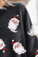 Load image into Gallery viewer, Sequin Santa Round Neck Drop Shoulder Sweatshirt