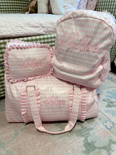 Load image into Gallery viewer, Pink Ruffle Embroidered Bag Set