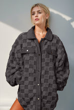 Load image into Gallery viewer, Layla Button Up Fuzzy Checkered Shacket