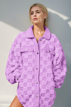 Load image into Gallery viewer, Layla Button Up Fuzzy Checkered Shacket