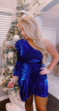 Load image into Gallery viewer, Double Take Sparkle Mini Dress in Royal Blue