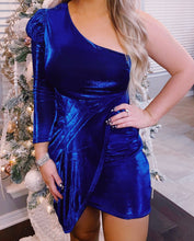 Load image into Gallery viewer, Double Take Sparkle Mini Dress in Royal Blue