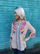 Load image into Gallery viewer, Phoenix Embroidered Top-Leopard