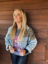 Load image into Gallery viewer, Paige Cheetah Denim Jacket