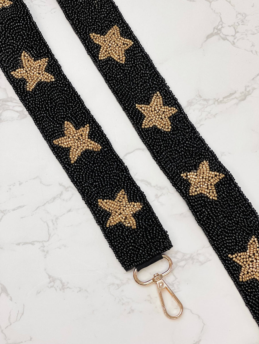 Geaux Saints Black and Gold Beaded Purse Strap