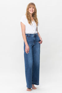 Kim- Judy Blue Full Size Double Button Wide Leg Jeans