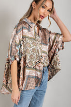 Load image into Gallery viewer, Ella Paisley Top-Olive Mix
