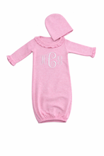 Load image into Gallery viewer, Newborn Baby Girl Ruffled Embroidered gown.
