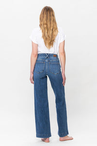 Kim- Judy Blue Full Size Double Button Wide Leg Jeans