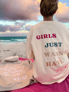 Girls Just Wanna Have Fun Embroidered Tee