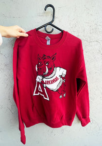 Hog Leanin' on an "A" Red Sweatshirt