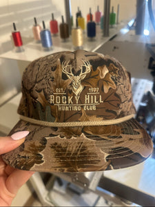 Custom Embroidered Hunting Club Hats- Flat Bills (10 Hats)