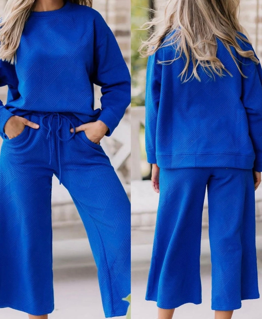 Kendall Textured Set- Royal Blue