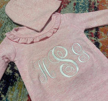 Load image into Gallery viewer, Newborn Baby Girl Ruffled Embroidered gown.
