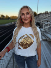 Load image into Gallery viewer, White Sequin Football Top
