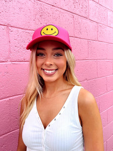 Smiley Face Neon Trucker Hats