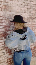 Load and play video in Gallery viewer, Rhinestone Cowgirl Denim Jacket-PREORDER
