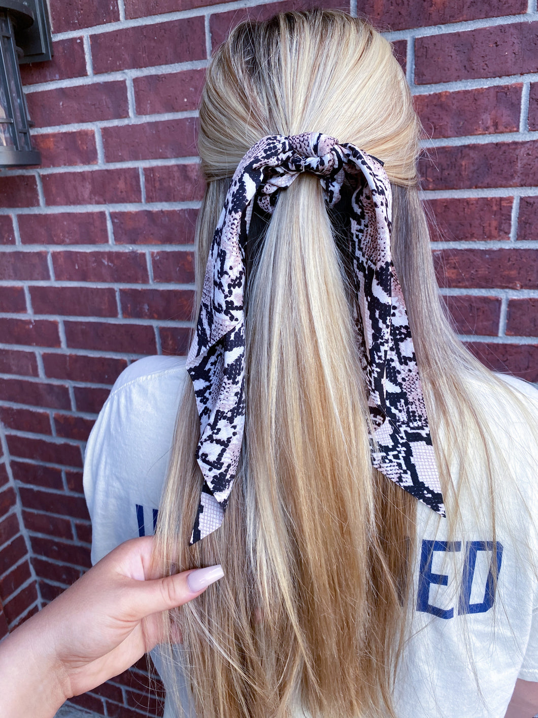 Snakeskin Ponytail Scrunchy Scarf