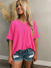 Load image into Gallery viewer, Chandler Blouse-  Fuchsia Pink
