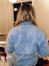 Load image into Gallery viewer, Stella Studded Denim Jacket
