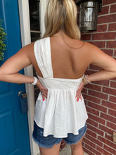 Load image into Gallery viewer, Sydney One Shoulder White Top
