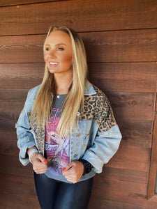 Paige Cheetah Denim Jacket