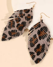 Load image into Gallery viewer, Bailey Cheetah Feather Earrings

