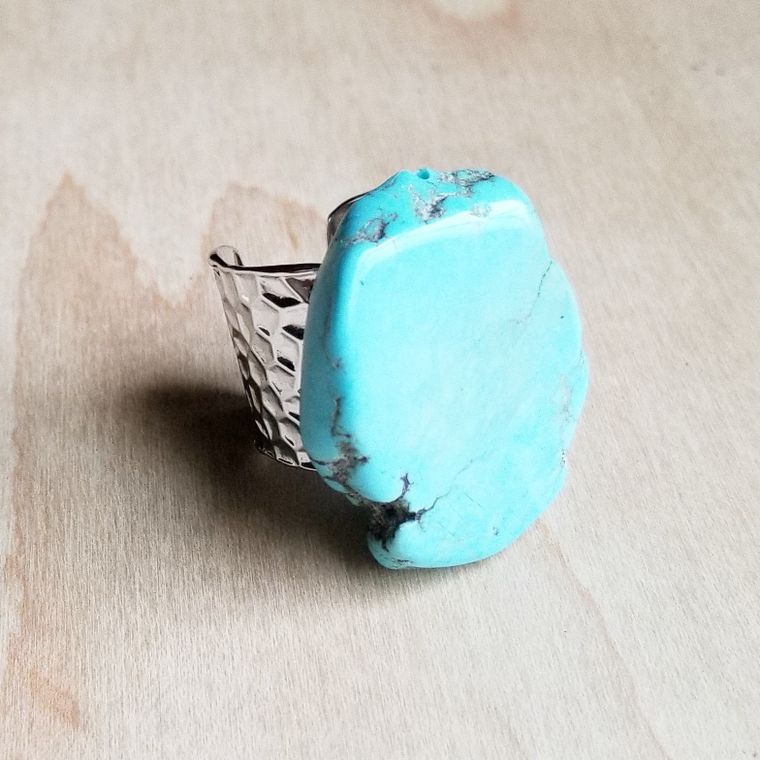 Charlie Turquoise Stone Ring - Slab