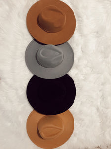 Harper Wide Brim Hat-Black, Grey, Dark Camel, & Light Khaki