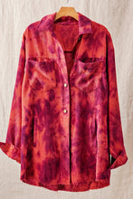 Load image into Gallery viewer, Piper Tie-Dye Corduroy Shirt In Red PREORDER

