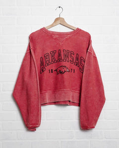 Corded Arkansas Razorback Cropped Sweatshirt