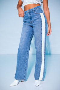 Kendall Lace Up Denim Jeans